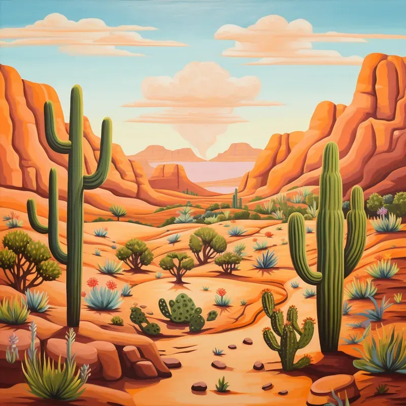 Naive Landscapes Artwork Canvas Paintings