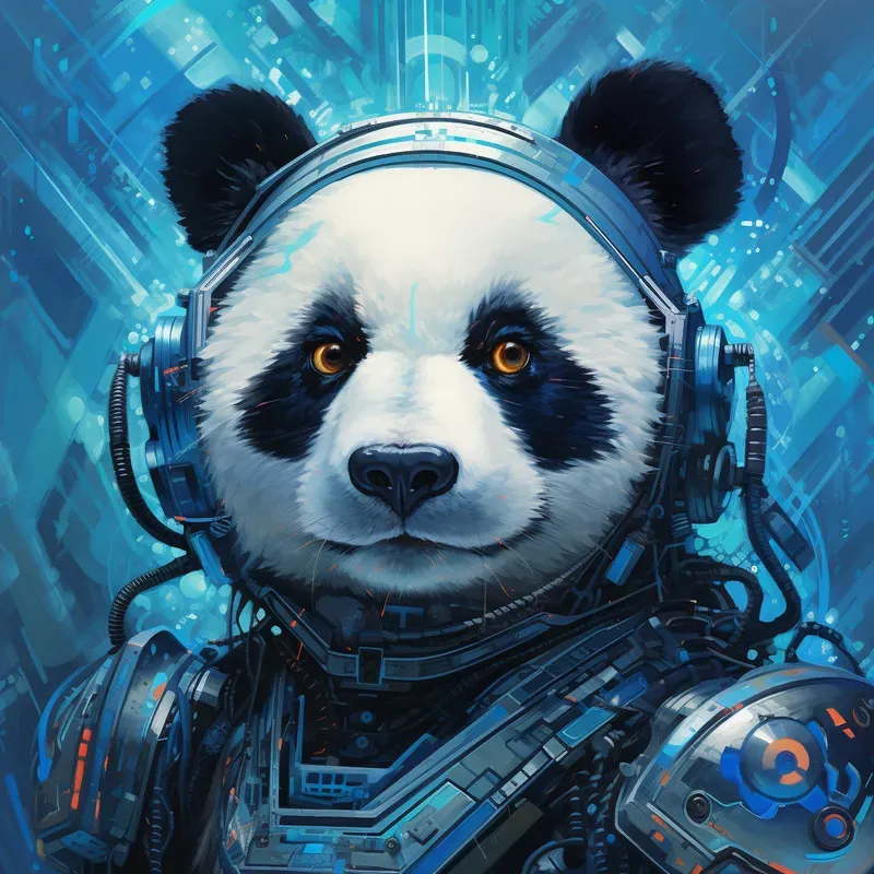 Futuristic Animal Portraits Oil Paintings