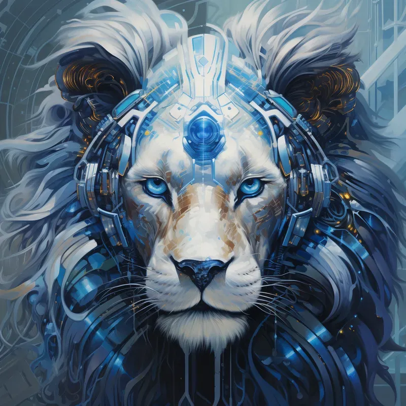 Futuristic Animal Portraits Oil Paintings