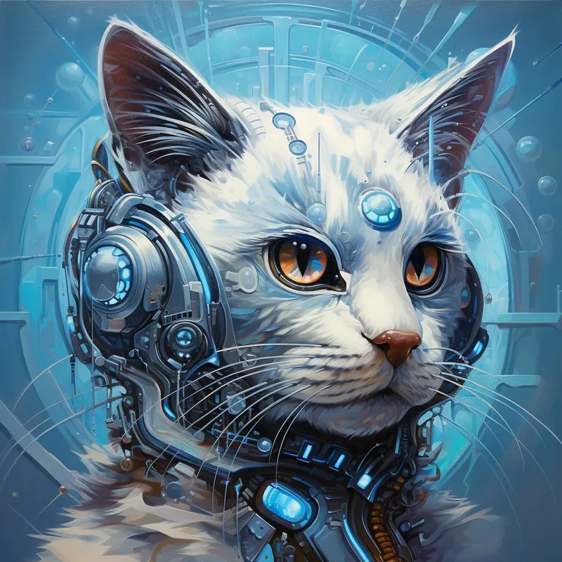 Futuristic Animal Portraits Oil Paintings