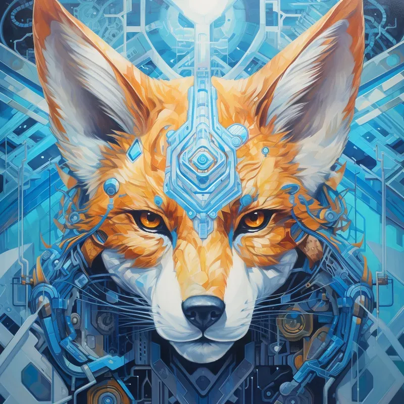 Futuristic Animal Portraits Oil Paintings