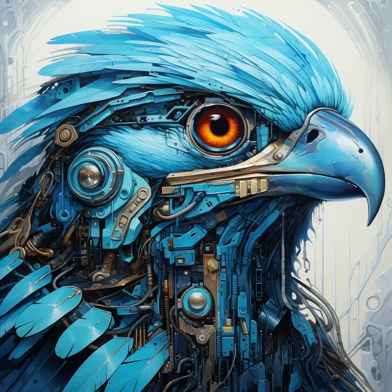 Futuristic Animal Portraits Oil Paintings