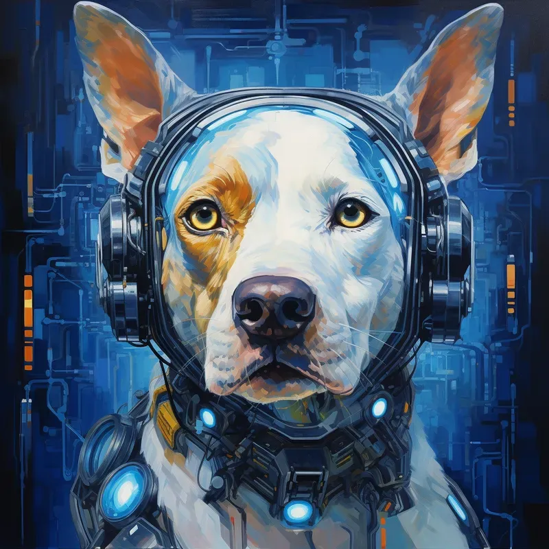 Futuristic Animal Portraits Oil Paintings