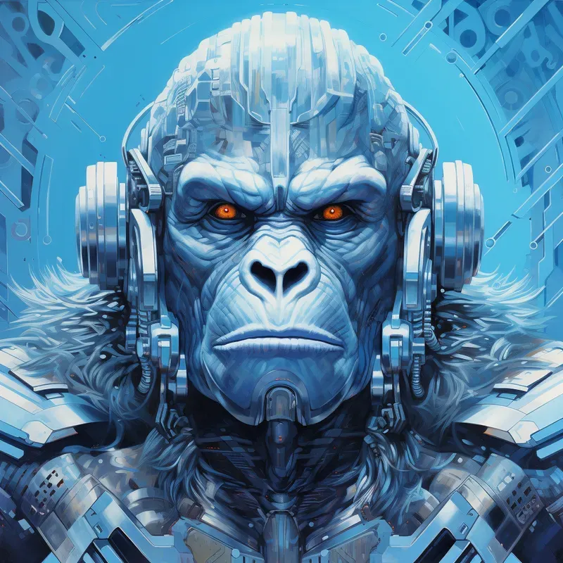 Futuristic Animal Portraits Oil Paintings