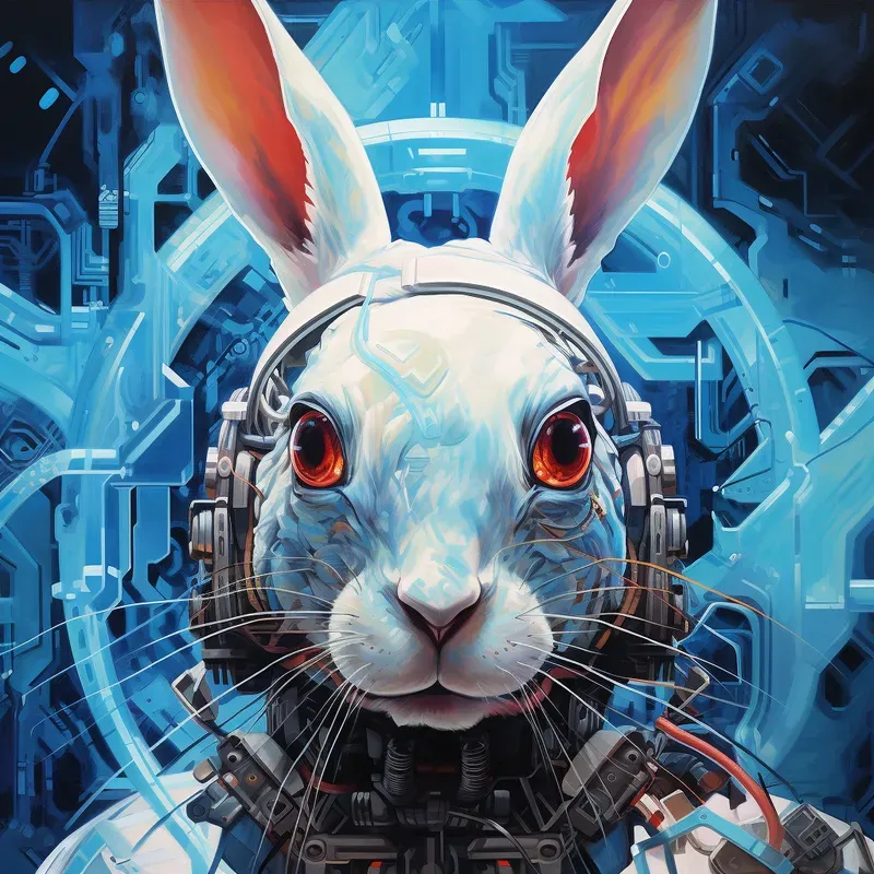 Futuristic Animal Portraits Oil Paintings