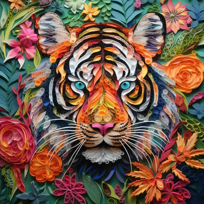 Paper Quilling Animal Portrait Art Crafts
