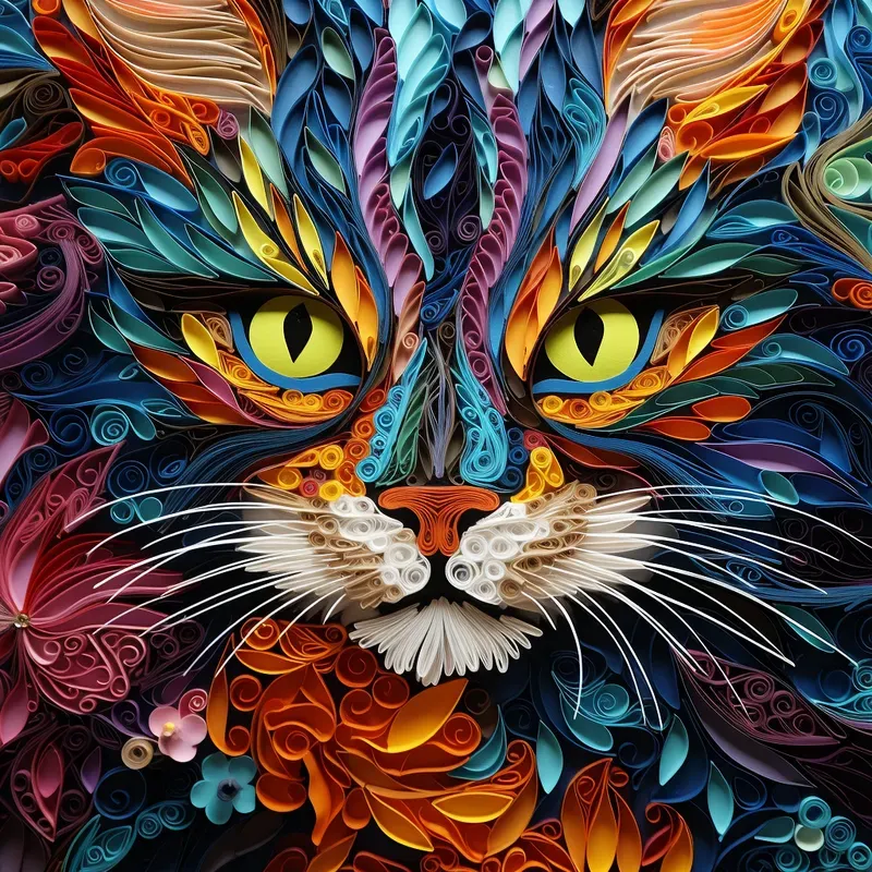 Paper Quilling Animal Portrait Art Crafts