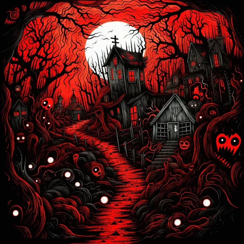 Scratchy Horror Doodles Eerie Scary Art