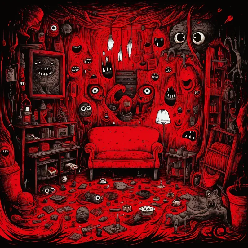 Scratchy Horror Doodles Eerie Scary Art