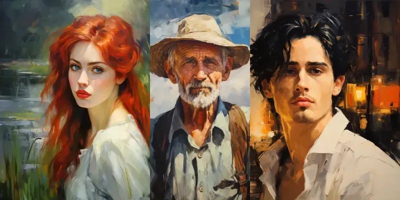 Impressionist Portrait Oil Paintings Art generated by undefined