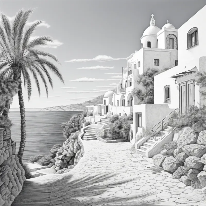 Pencil Sketch Landscapes Black White Art
