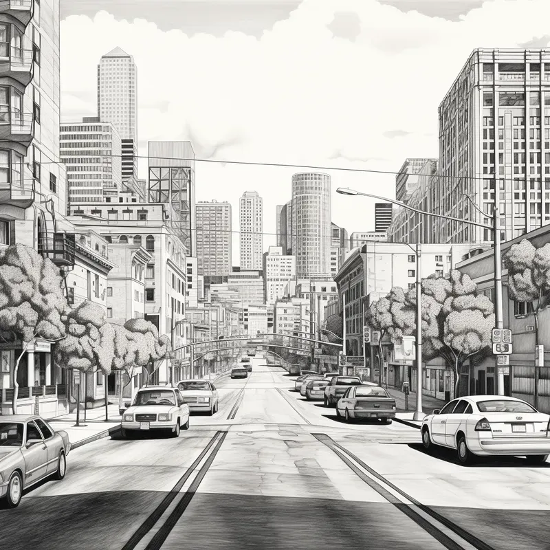 Pencil Sketch Landscapes Black White Art