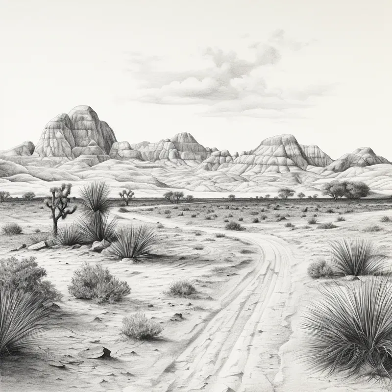 Pencil Sketch Landscapes Black White Art
