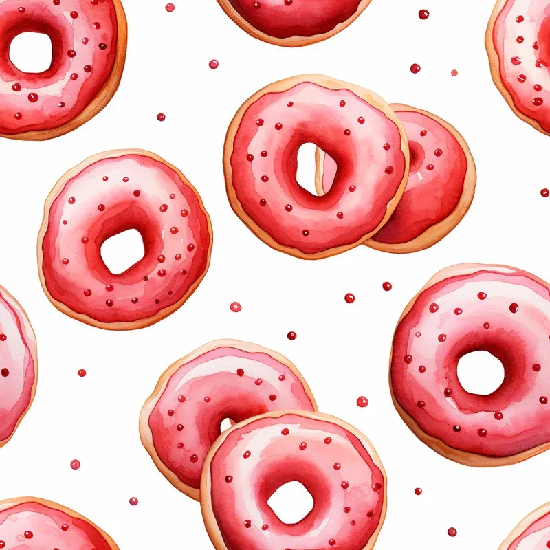 Valentines Day Watercolor Patterns Red
