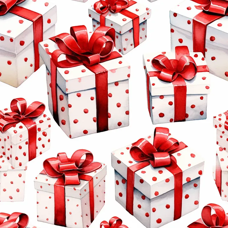 Valentines Day Watercolor Patterns Red