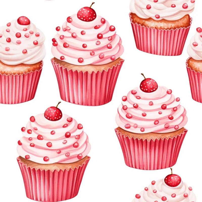 Valentines Day Watercolor Patterns Red