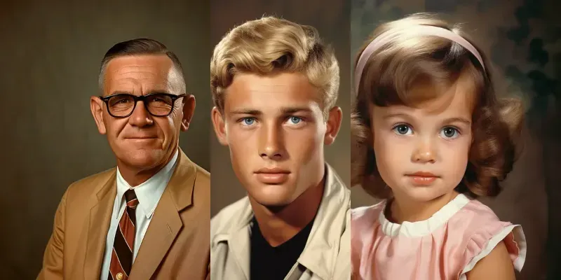 1960s Portrait Photography Vintage Retro generated by undefined