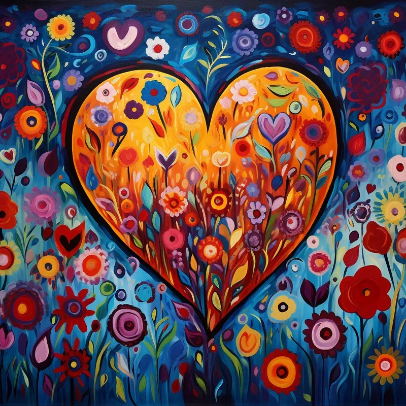 Whimsical Doodles Naive Art Oil Paintings
