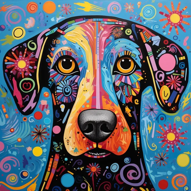Whimsical Doodles Naive Art Oil Paintings