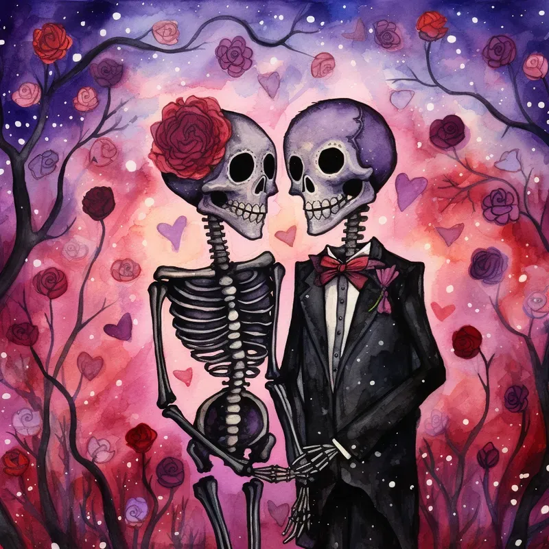 Whimsical Watercolor Valentines Day Art