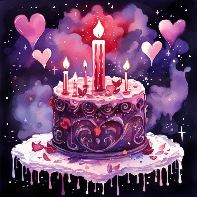 Whimsical Watercolor Valentines Day Art
