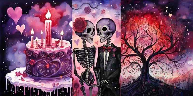 Whimsical Watercolor Valentines Day Art generated by undefined