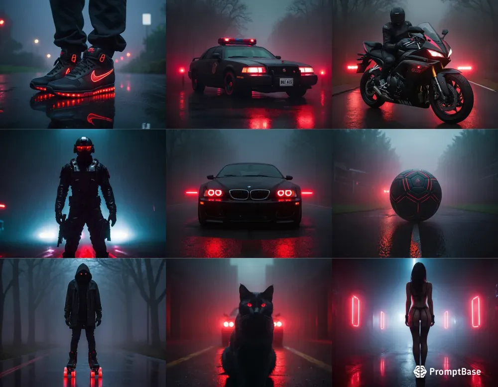 Neon Black And Red Aesthetics