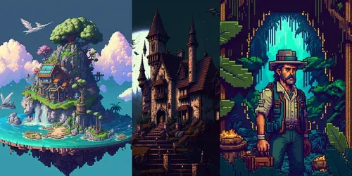 Game Based Pixel Art generated by midjourney