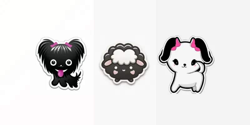 Cute 2d Animal Stickers generated by undefined
