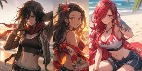 Anime Female Characters Bold Looks generated by midjourney