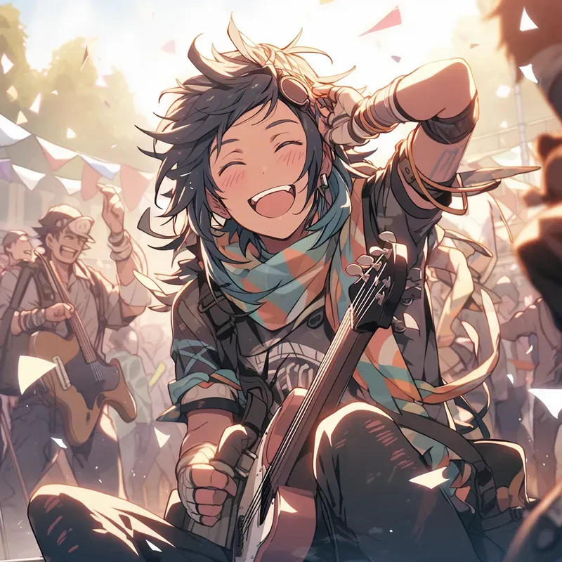 Anime Characters Enjoying At Parties