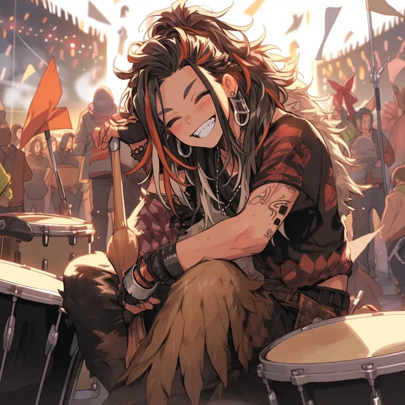 Anime Characters Enjoying At Parties