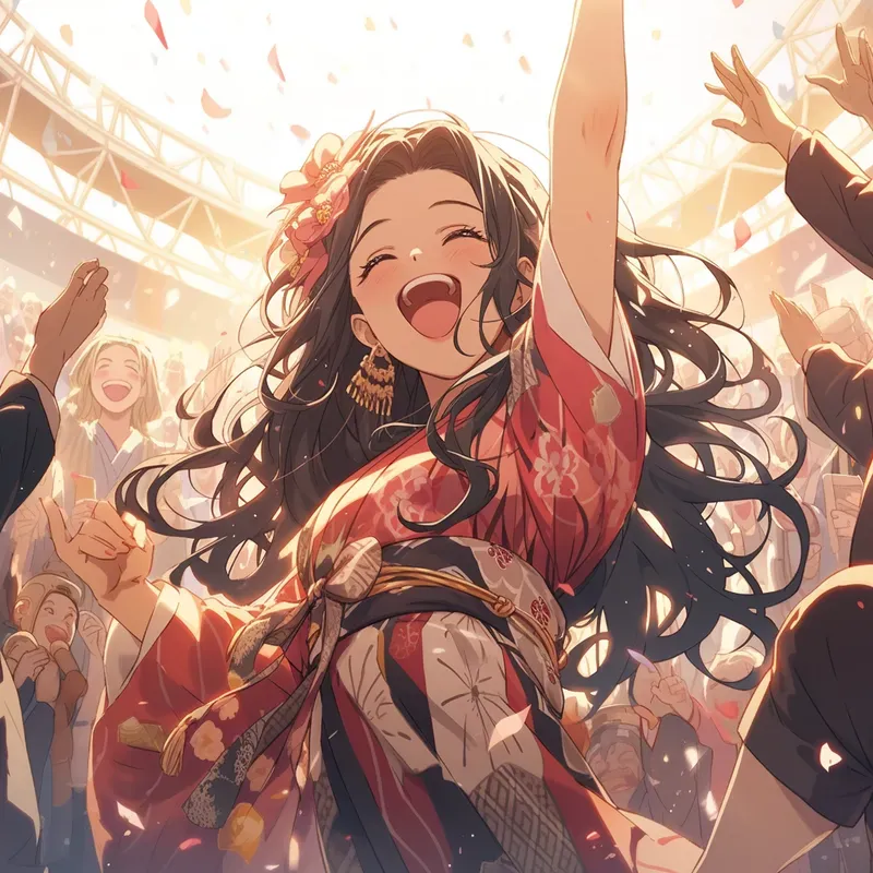Anime Characters Enjoying At Parties