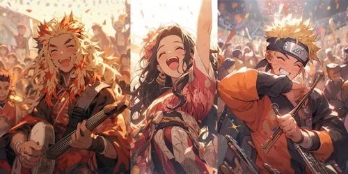 Anime Characters Enjoying At Parties generated by midjourney