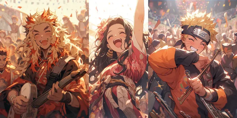 Anime Characters Enjoying At Parties generated by undefined