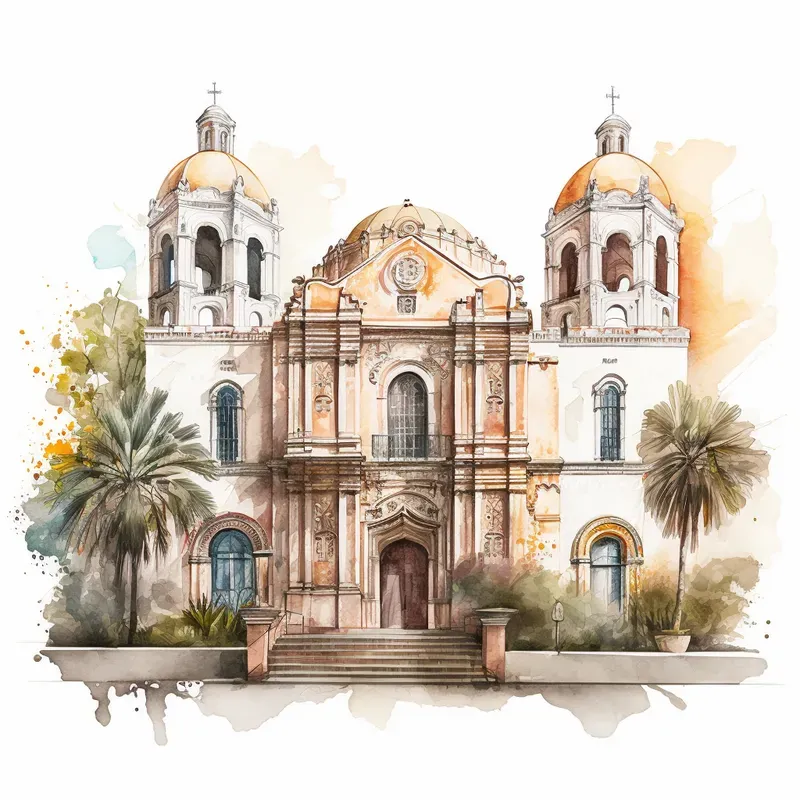 Colorful Watercolor Architecture