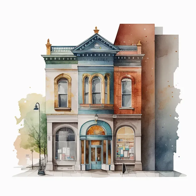 Colorful Watercolor Architecture