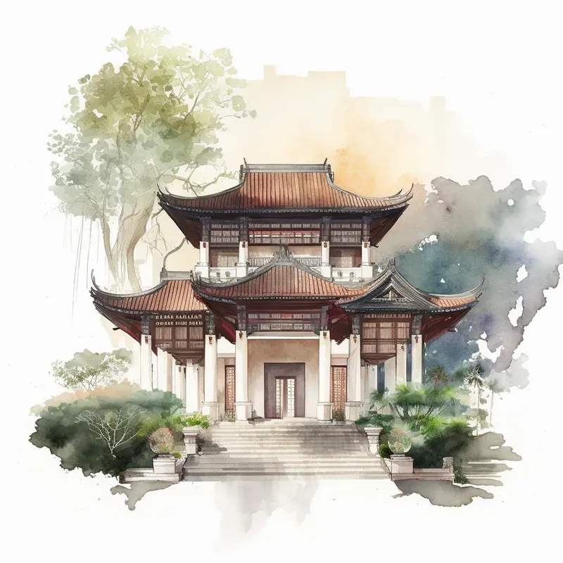 Colorful Watercolor Architecture