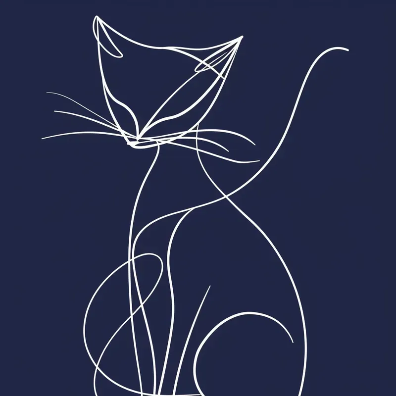 White Line Minimalistic Illustrations
