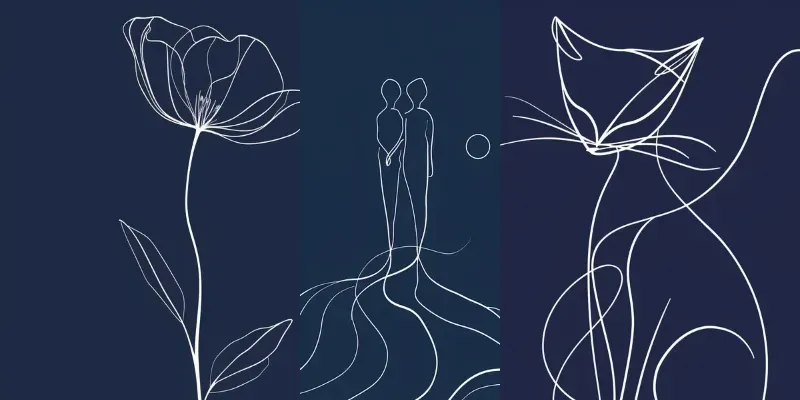 White Line Minimalistic Illustrations generated by undefined