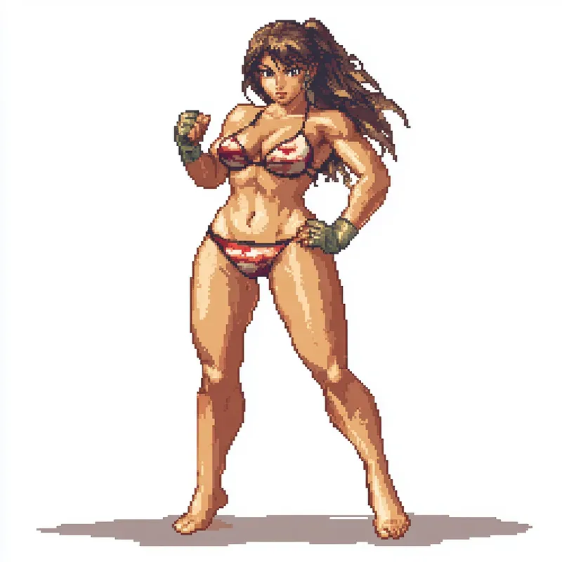 Pixel Art Fighting Characters