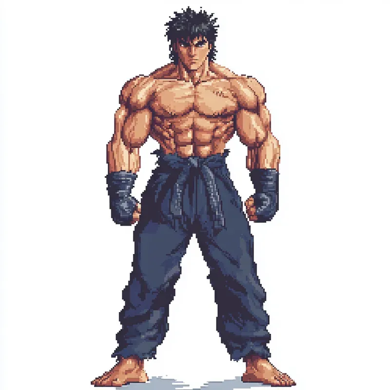 Pixel Art Fighting Characters