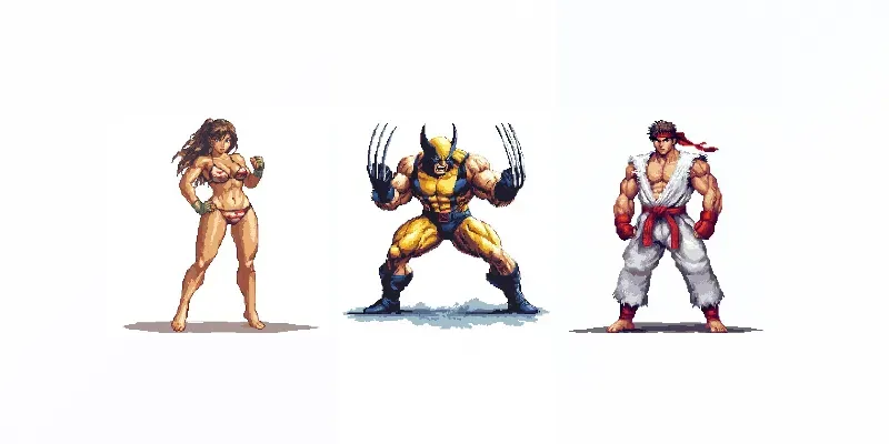 Pixel Art Fighting Characters generated by undefined