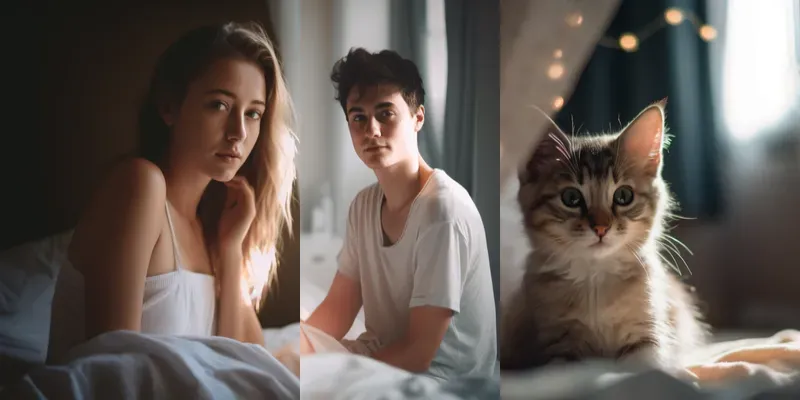 Bedroom Portrait Photographs generated by undefined