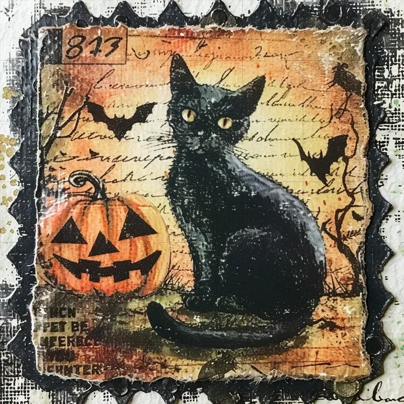 Modern Vintage Halloween Stamps