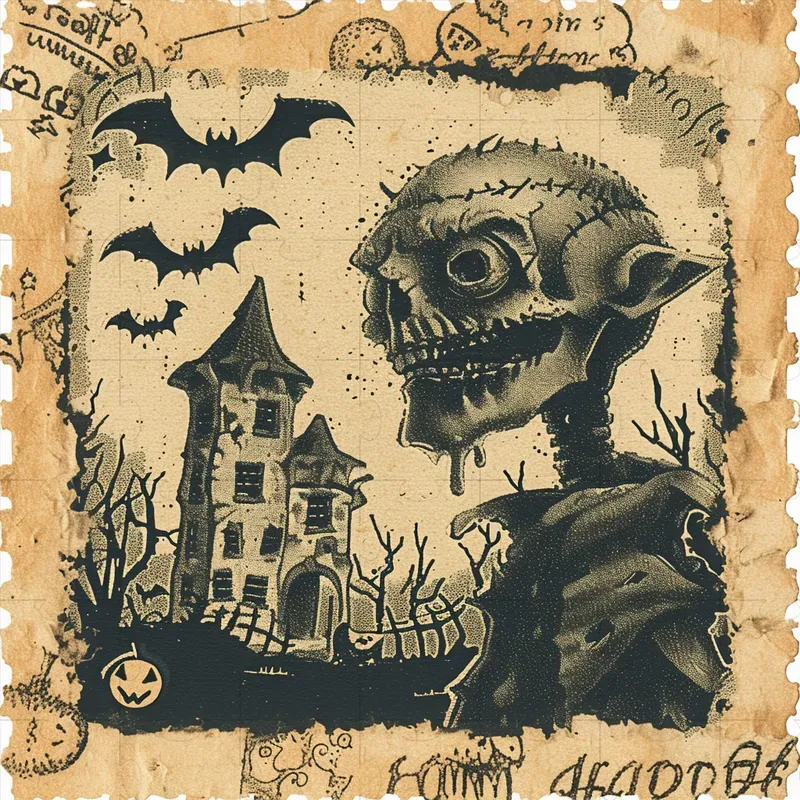 Modern Vintage Halloween Stamps