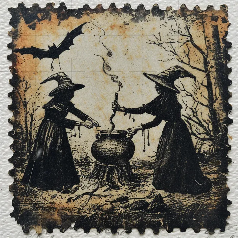 Modern Vintage Halloween Stamps