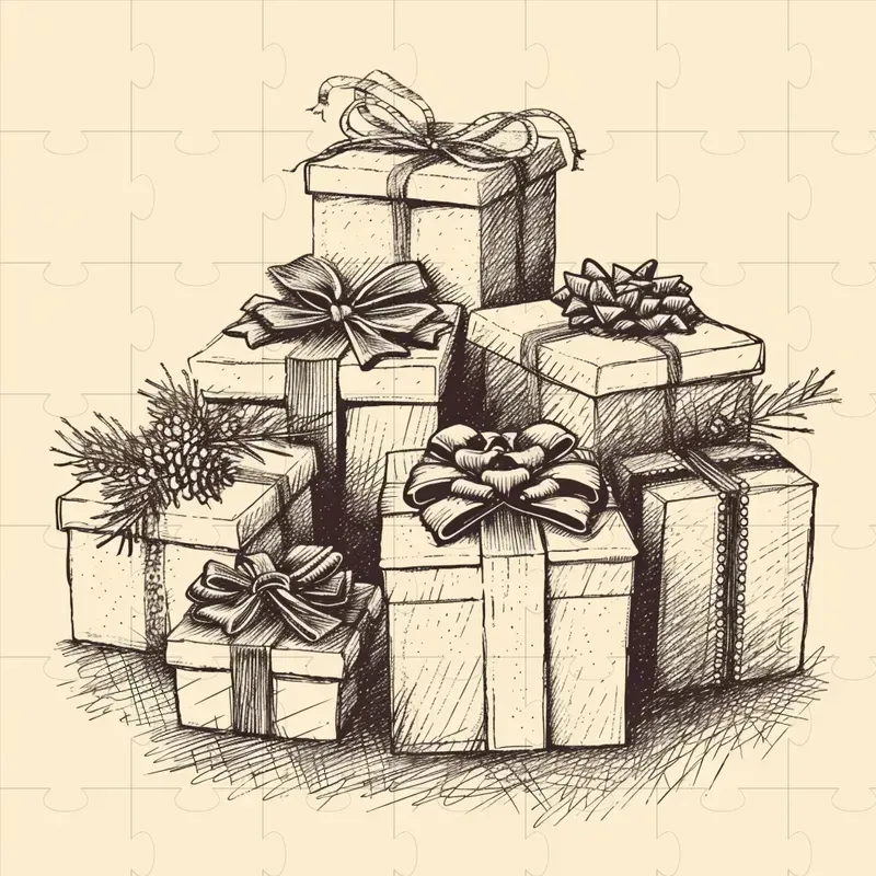 Folk Art Vintage Christmas Sketches