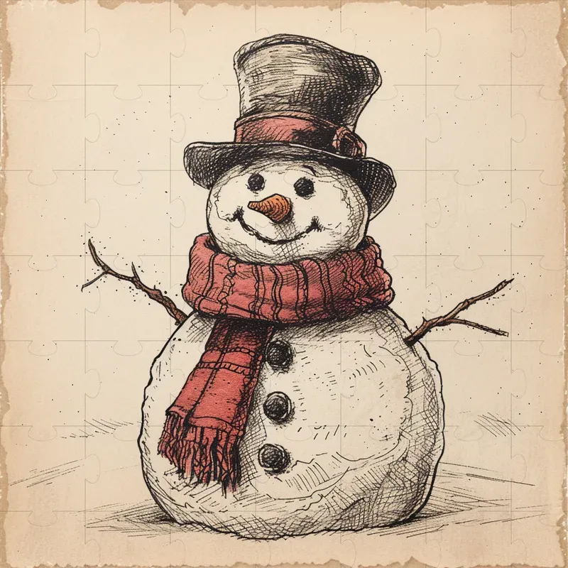 Folk Art Vintage Christmas Sketches