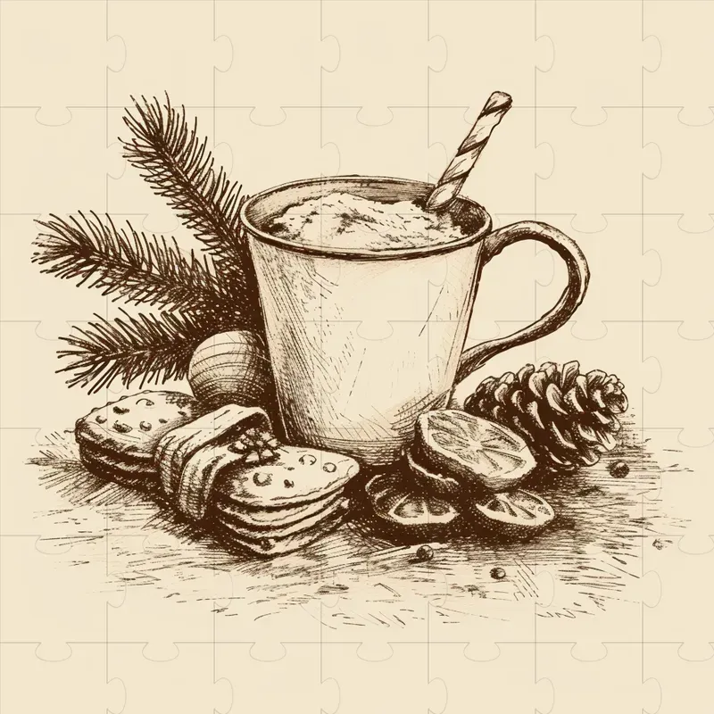 Folk Art Vintage Christmas Sketches